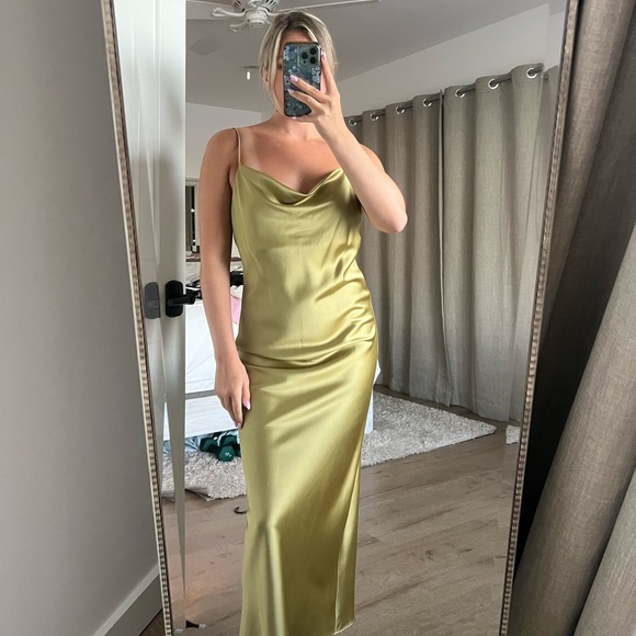 Topshop | Dresses | Topshop Green Satin Maxi Dress | Poshmark Topshop | Dresses | Topshop Green Satin Maxi Dress | Poshmark